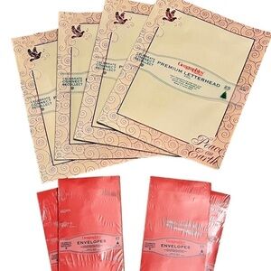 100 Foil Christmas Stationary Set with 100 Red Envelopes Free Online Templates